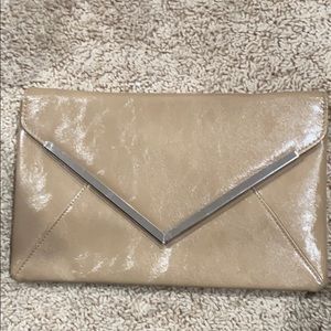 Tan INC Clutch with Silver Strap BRAND NEW
